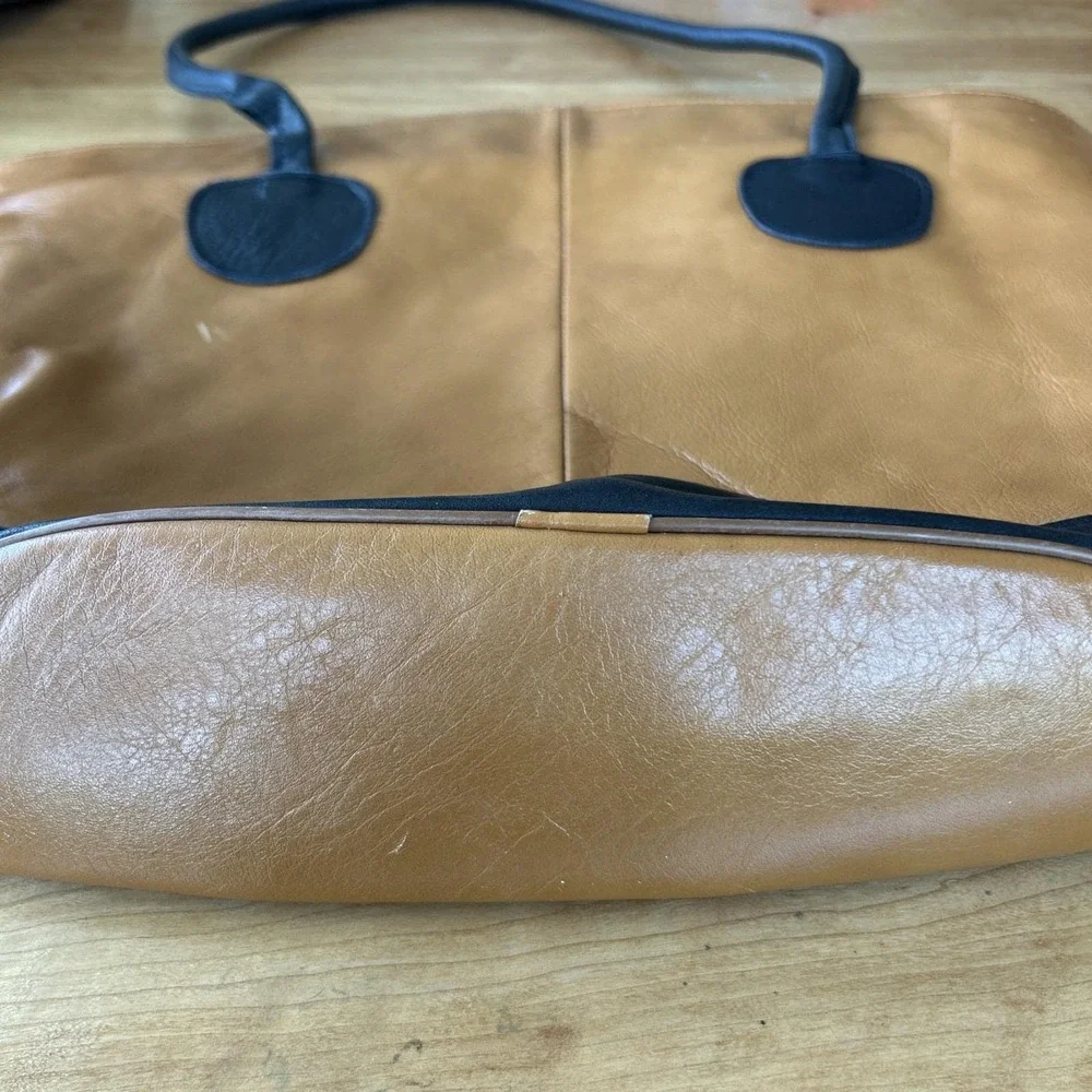 Vintage Artisan Leather Handbag Deerskin Trim Brass Inca Masks Tribal Boho Style